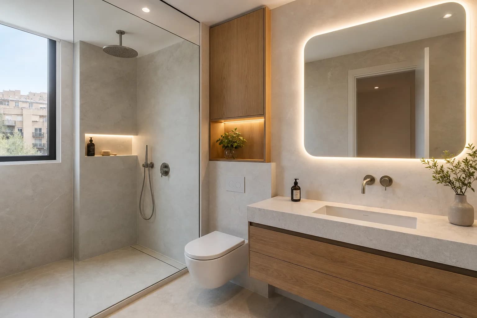 Reforma Integral de Baños en una reforma de vivienda en Barcelona