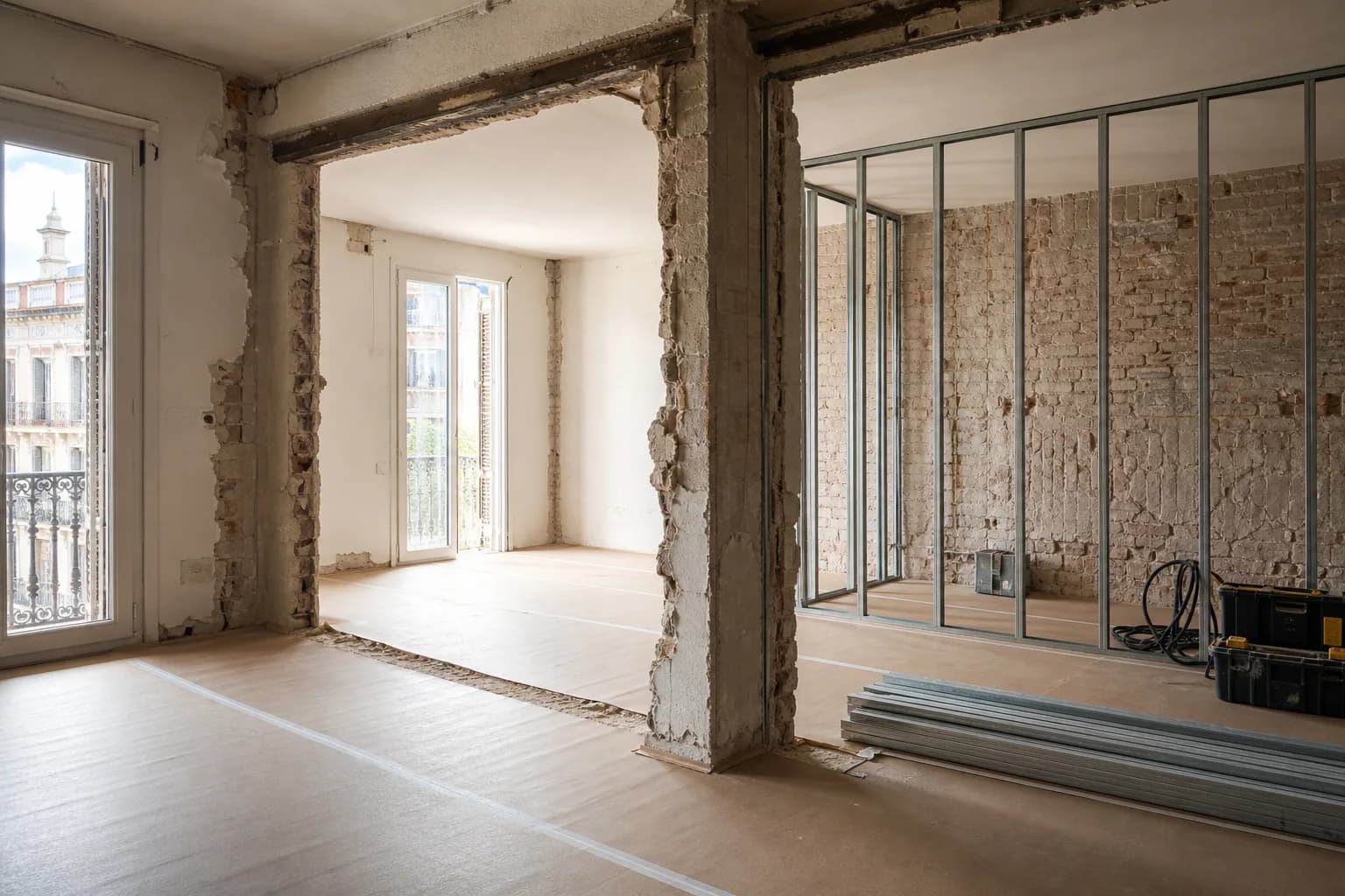 Demolición y Albañilería en una reforma de vivienda en Barcelona