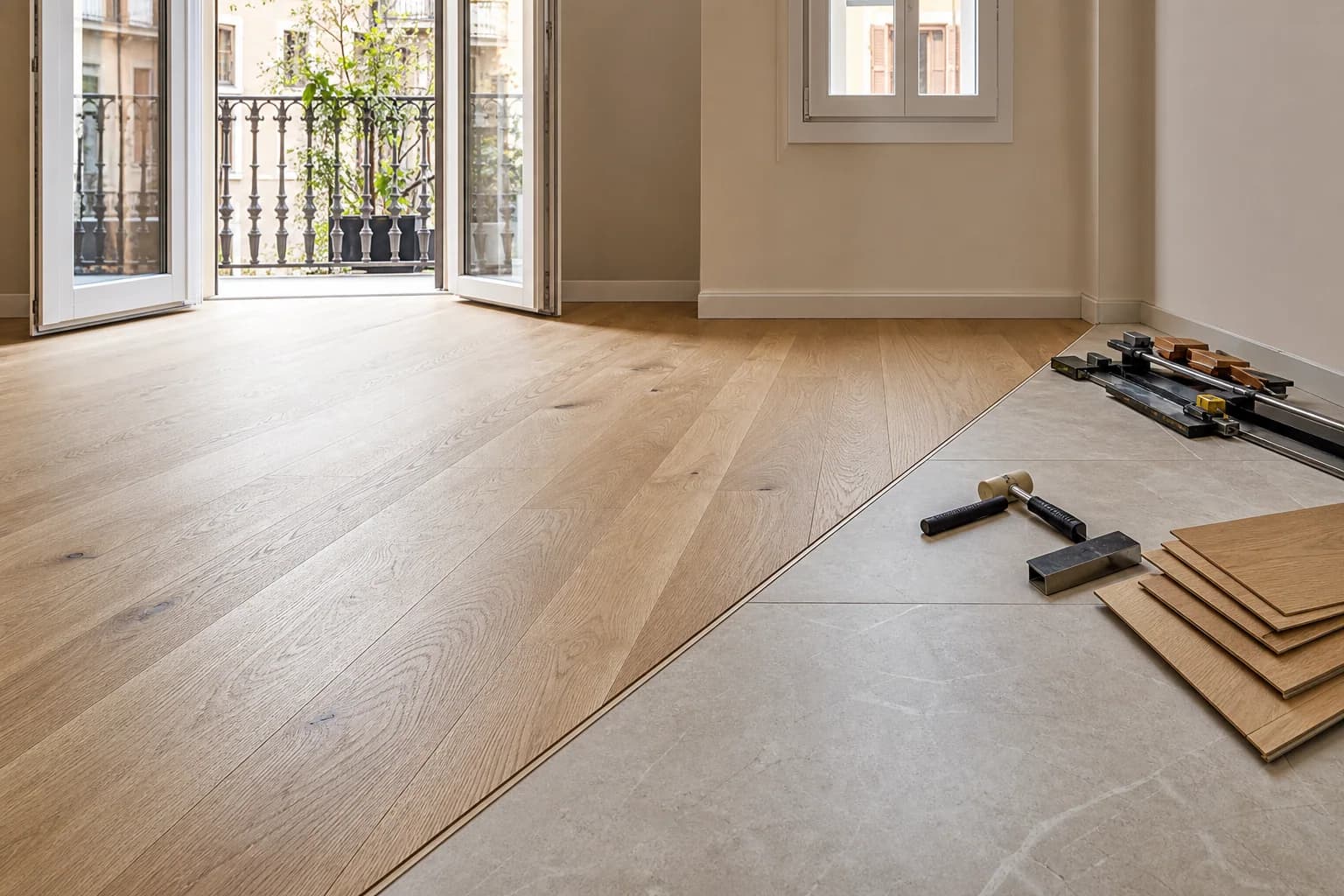 Pavimentos y Colocación de Suelos en una reforma de vivienda en Barcelona