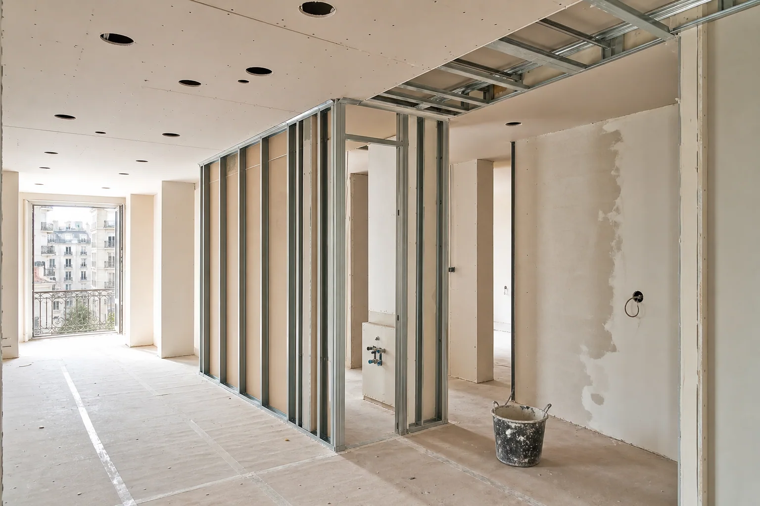 Pladur, Enlucidos y Falsos Techos en una reforma de vivienda en Barcelona